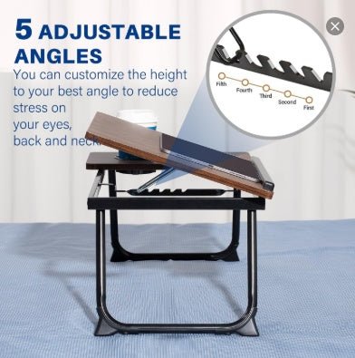Adjustable Laptop Desk,Bed Computer Desk, Foldable Study Desk, Bedroom, Children's Adjustable Table, Small Coffee Table, Dining Table, Adjustable Solid Wood Writing Desk - Noventis Home