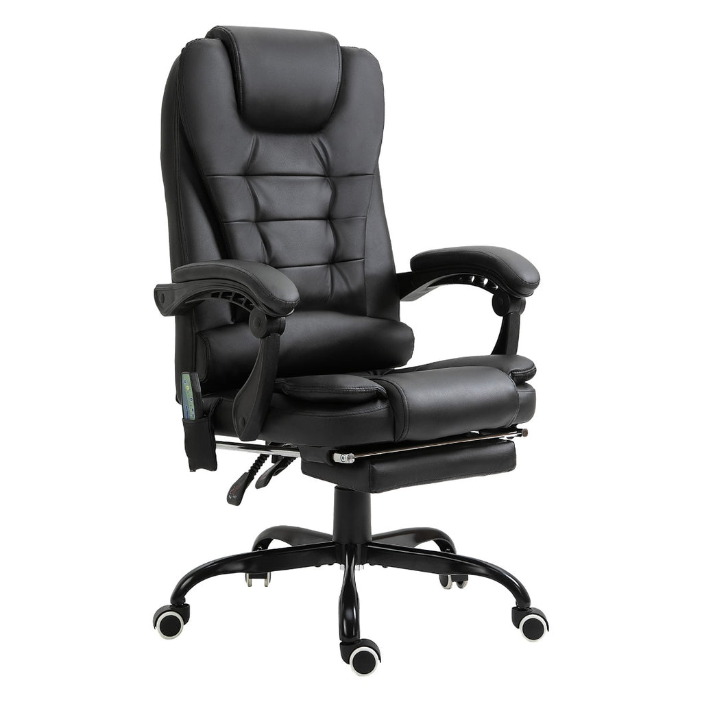 7 - Point Vibrating Massage Office Chair High Back Executive Recliner with Lumbar Support, Footrest, Reclining Back, Adjustable Height, Black - Noventis Home