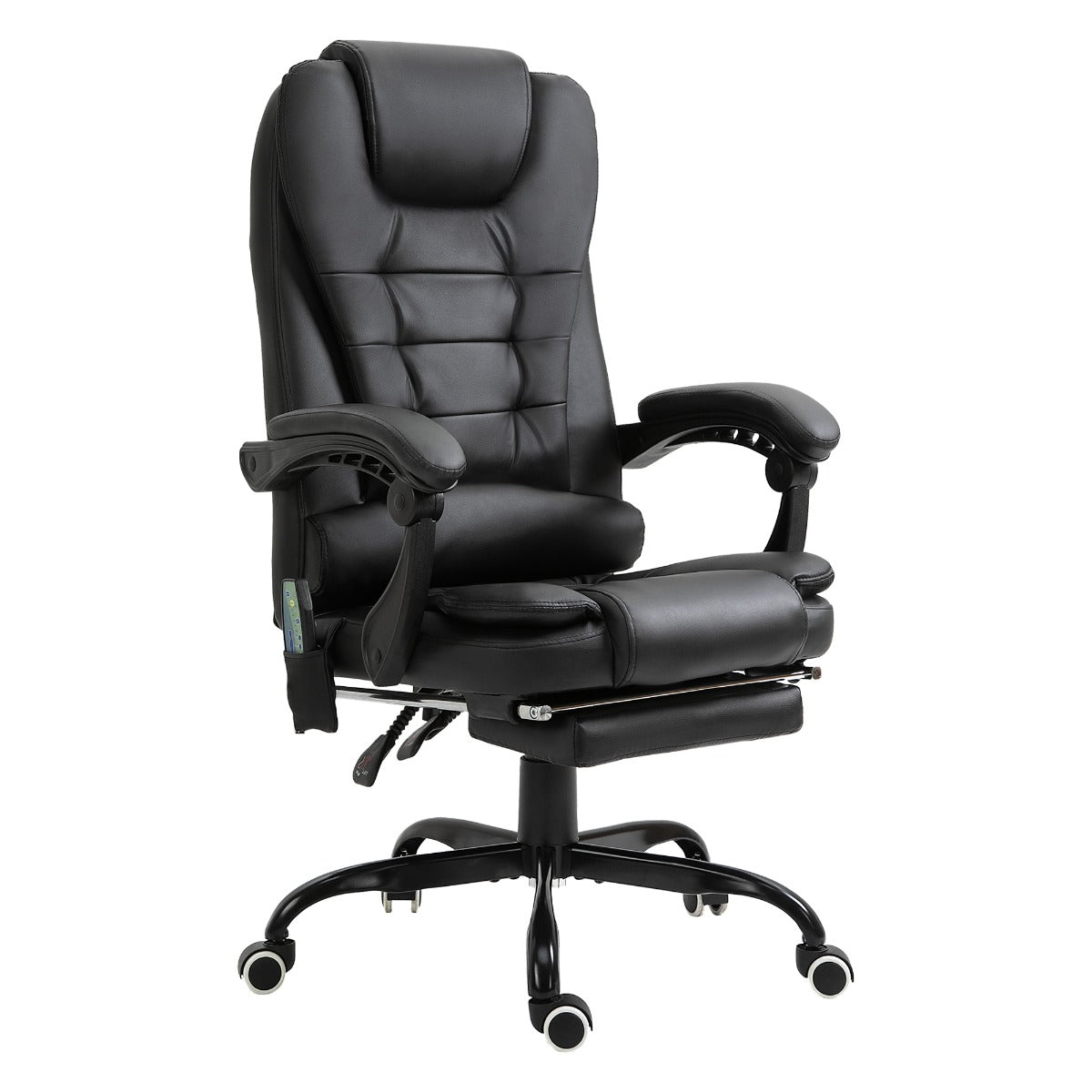 7 - Point Vibrating Massage Office Chair High Back Executive Recliner with Lumbar Support, Footrest, Reclining Back, Adjustable Height, Black - Noventis Home