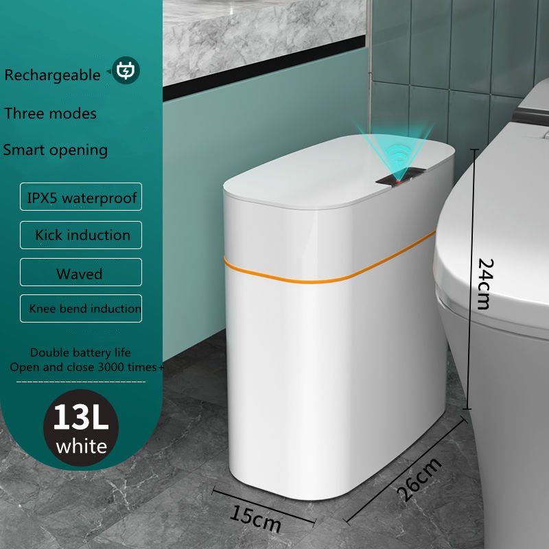 Smart Trash Can With Lid For Bedroom And Living Room Kitchen Storage Box Trash Can Induction Small Car Box Automatic Smart Dustbin Smart Trash Bin - Noventis Home