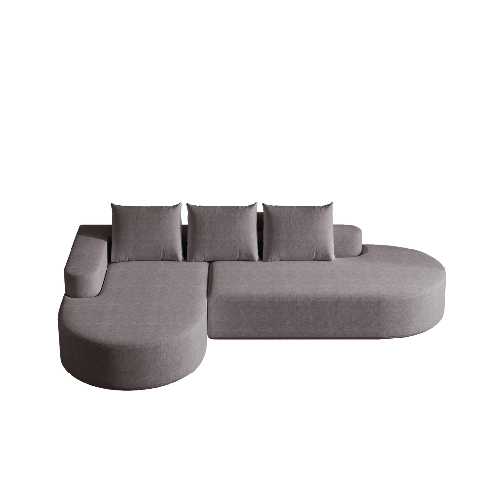 Modern Curved Sofa ,Chenille Upholstered Sectional Sofa Couch Set,Modular 108.5 L Shaped Sectional Living Room Sofa Set With 3 Pillows,Free Combination Sofa Couch For Living Room,Bedroom - Noventis Home