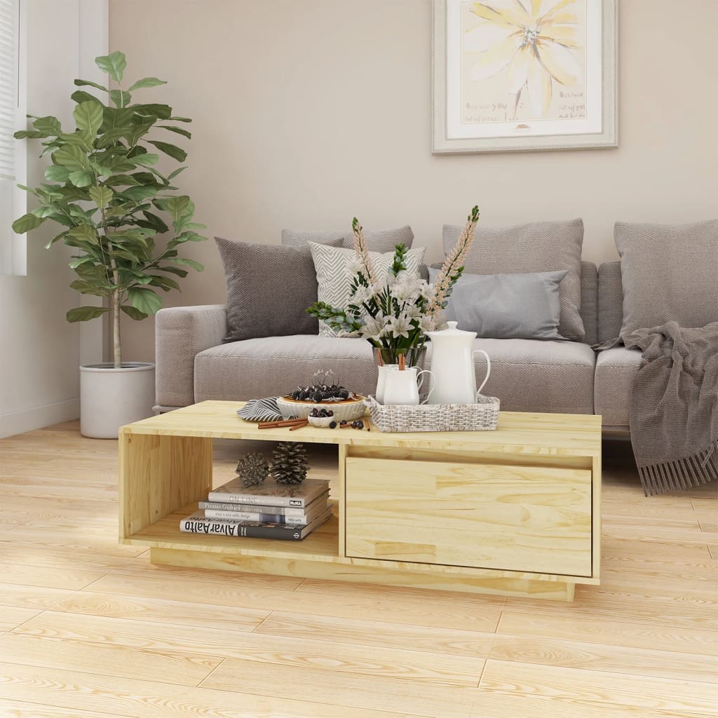 Salontafel 110x50x33,5cm, Massief Grenenhout - Noventis Home