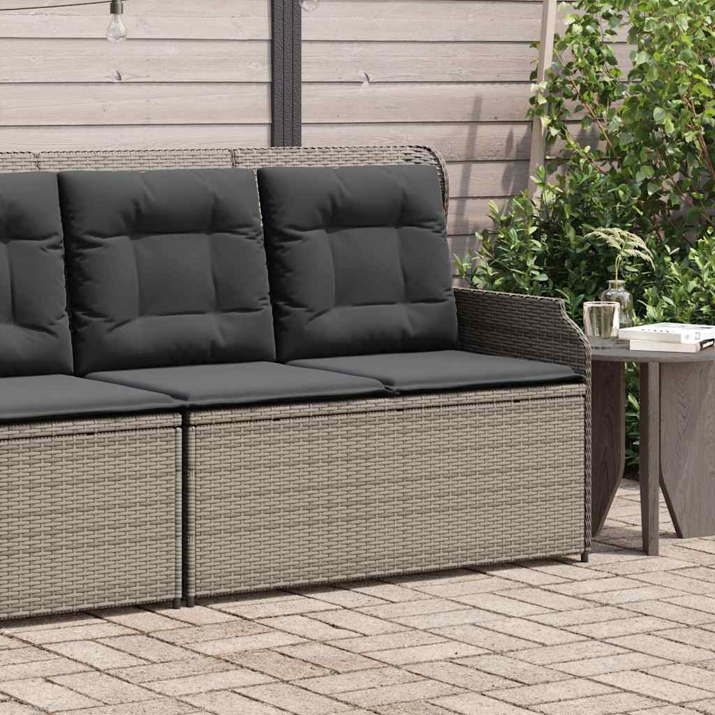Adjustable Garden Bench with Cushions, Poly Rattan, - Noventis Home