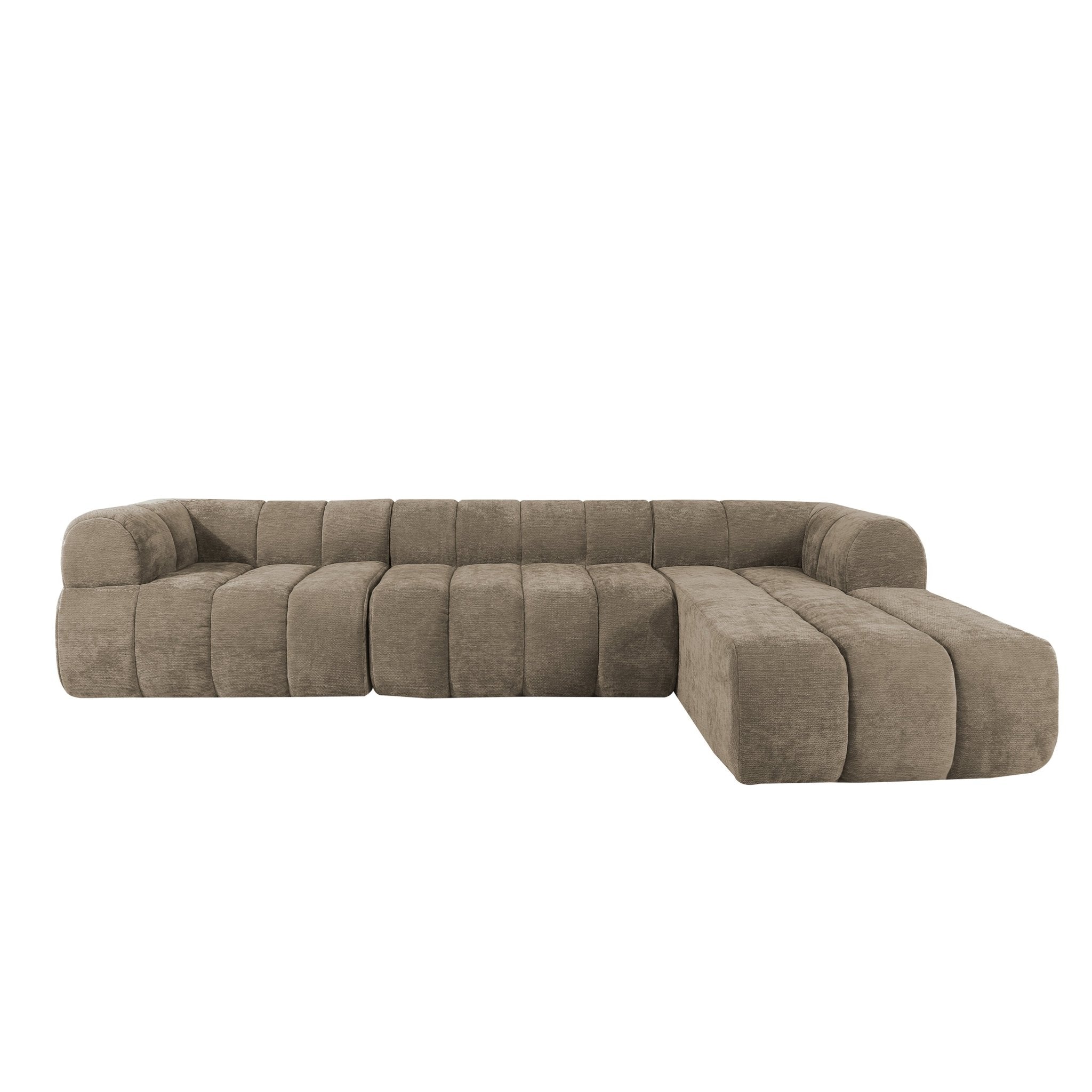 122" Moderne L - Vormige Hoekbank met Hoge - Dichtheid Schuim en Chaise Lounge, 2 - Delig, Volledig Gemonteerd Rechts, Perfect voor Woonkamer - Noventis Home