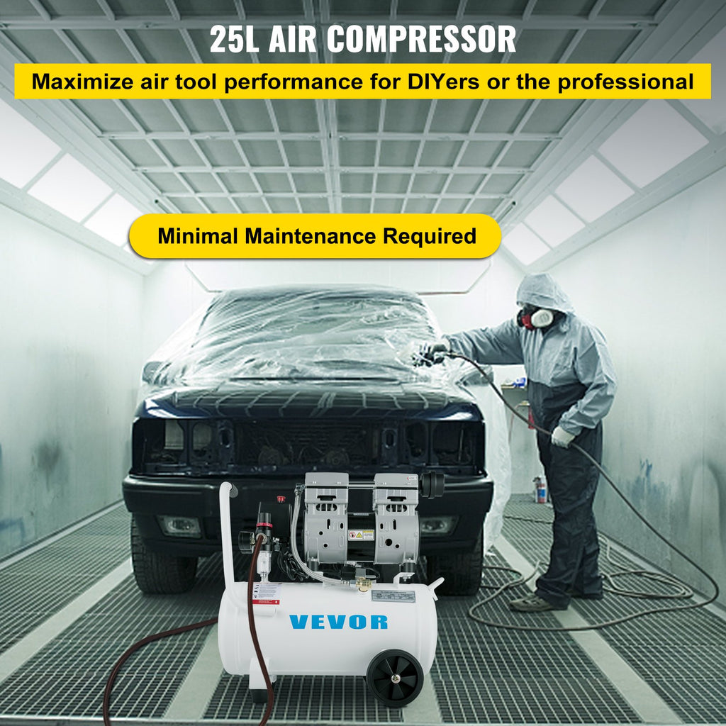 Air Compressor 6.6 Gallon, Portable Air Compressor 1 HP, Oil Free Air Compressor Steel Tank 750W, Pancake Air Compressor 115 PSI, Ultra Quiet Compressor For Home Repair, Tire Inflation - Noventis Home