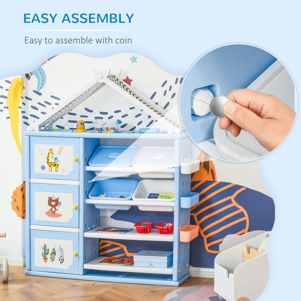 Kids Toy Storage Organizer with 4 Bins - Noventis Home