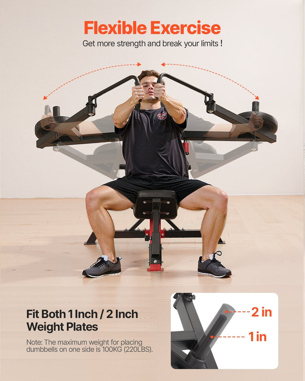 Incline Chest Fly And Rear Delt Fly Machine, 450 LBS Chest Machine, Adjustable Fitness Chest Bench Set, Home Gym Equipment For Upper Body Strength Training Machine - Noventis Home