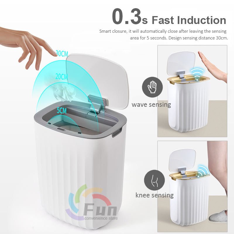 Smart Trash Can With Lid For Bedroom And Living Room Kitchen Storage Box Trash Can Induction Small Car Box Automatic Smart Dustbin Smart Trash Bin - Noventis Home