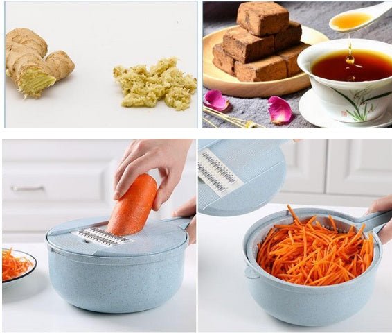 8 In 1 Mandoline Slicer Vegetable Slicer Potato Peeler Carrot Onion Grater With Strainer Vegetable Cutter Kitchen Accessories - Noventis Home