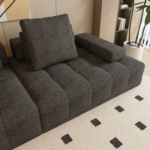Sofa Couch For Living Room, Modern Loveseat Sofa With Extra Deep Seats, Comfy Armrests, Couches For Living Room Apartment Lounge, Easy Assembly, Grey - Noventis Home