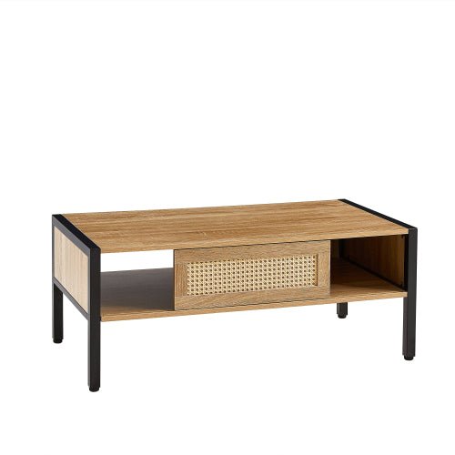 40.16 Inch Rattan Coffee Table - Noventis Home