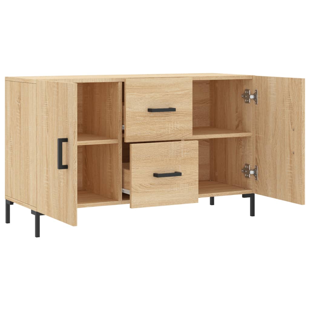 Dressoir 100cm, Sonoma Eiken, Houtcomposiet met Metalen Frame - Noventis Home