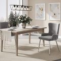 Velvet Dining Chair, Set Of 2, Luxurious Living Room Bedroom Lounge Chair With Four Silver - colored Metal Support Legs, Grey - Noventis Home