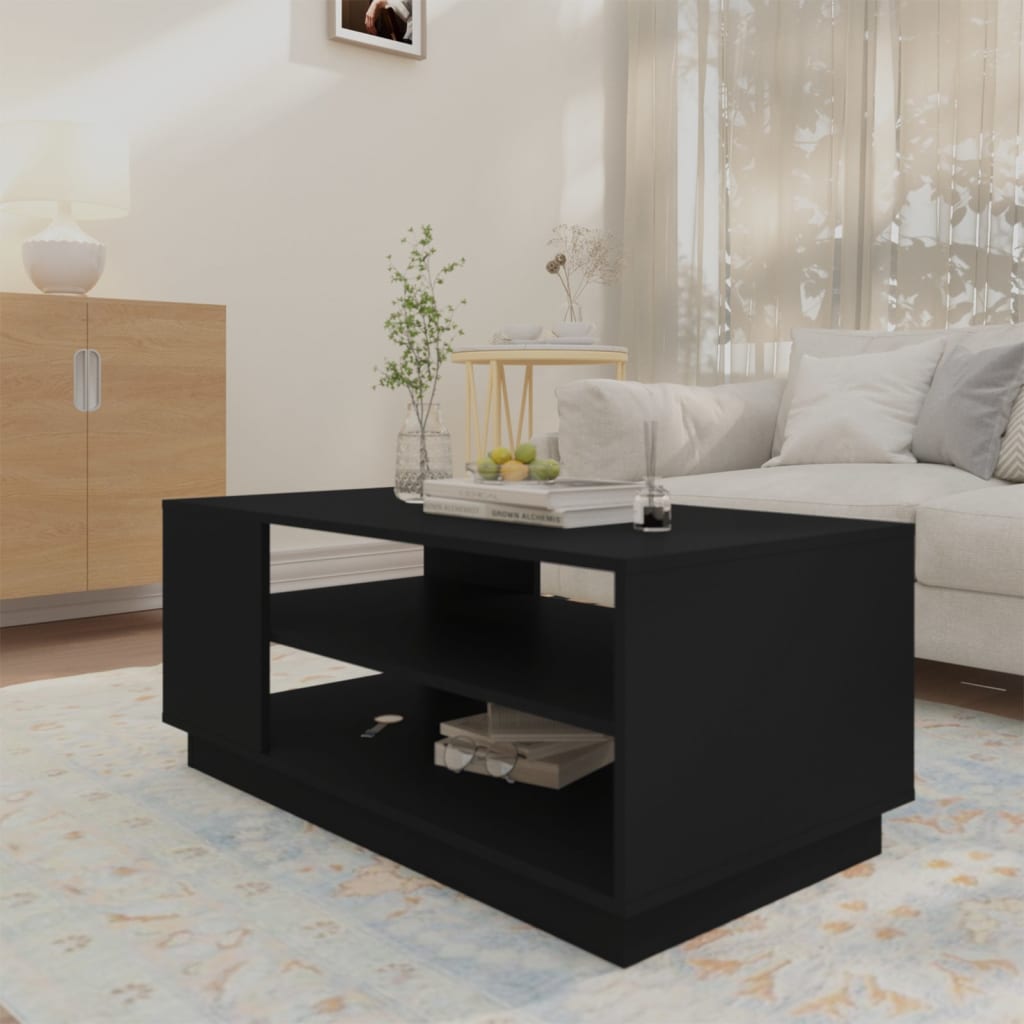 Salontafel 102cm, Houtcomposiet, Zwart - Noventis Home