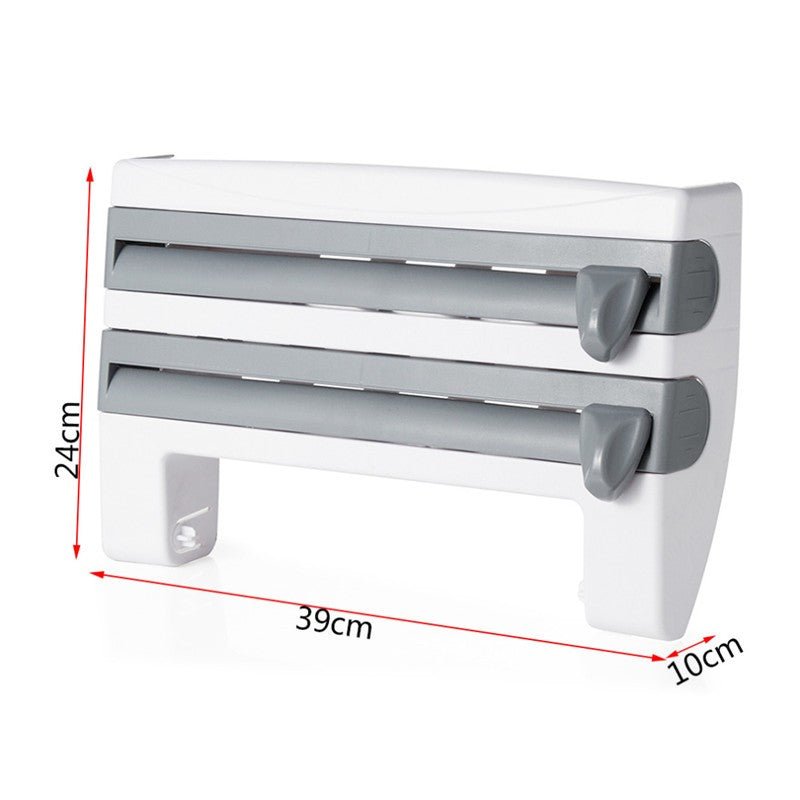4 - In - 1 Kitchen Roll Holder Dispenser Kitchen Foil Film Wrap Tissue Paper 4 IN 1 Kitchen Roll Holder Dispenser - Noventis Home