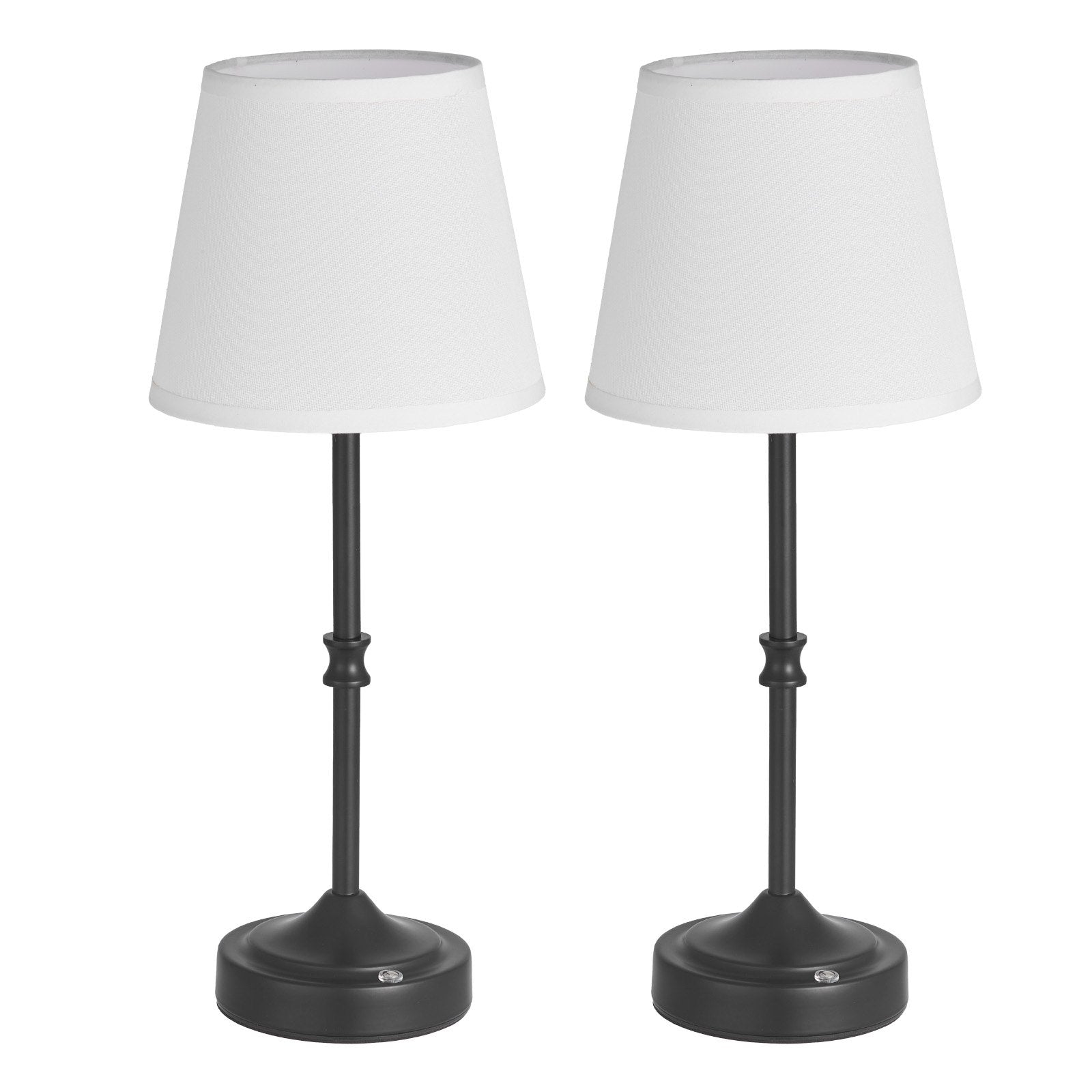 Cordless Table Lamp, 2 Pack, 5200mAh Built - in Rechargeable Battery Desk Lamp, 3 - Level Brightness, Fabric Shade, 2700 - 3000K Color Temperature, Table Light For Restaurant, Bedroom, Bars, Black - Noventis Home