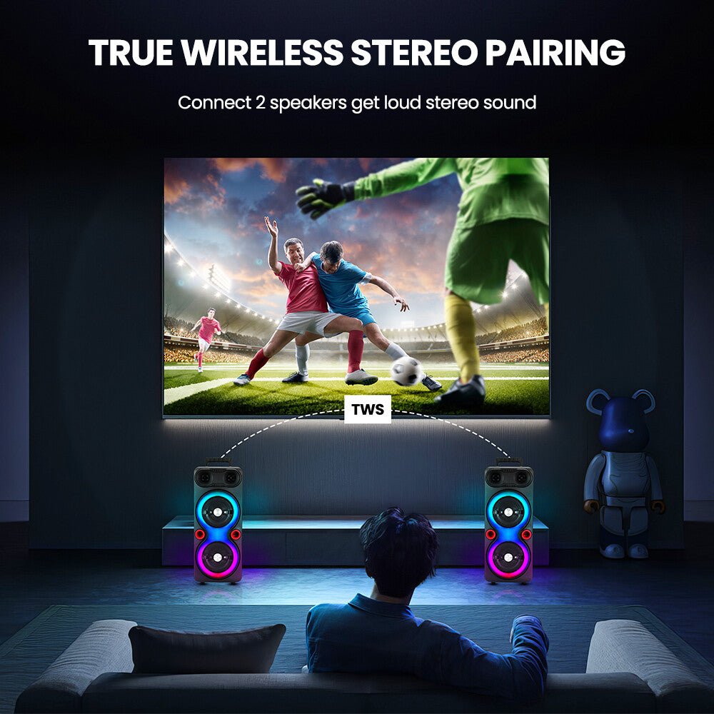 2000W Loud Bluetooth Speakers With Mic Portable Party Outdoor Wireless Subwoofer - Noventis Home