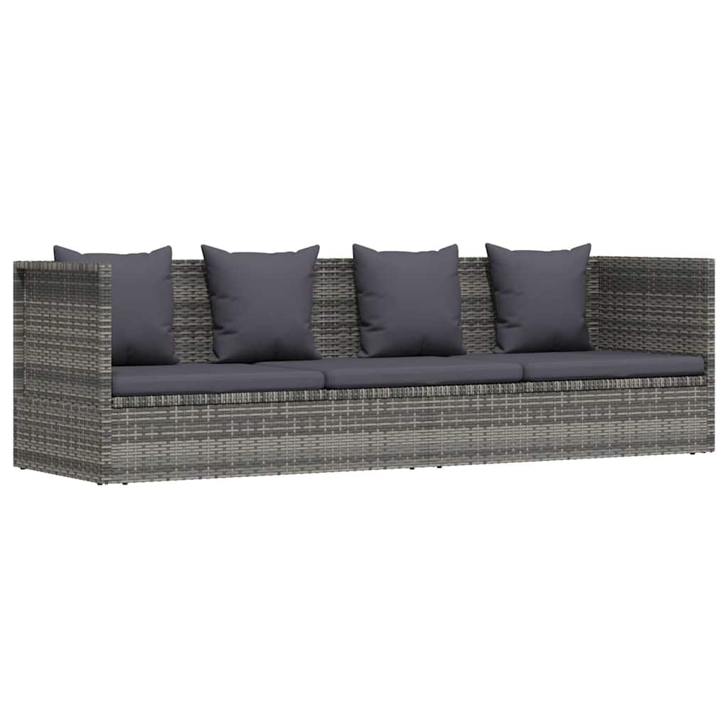 Garden Sofa Bed Poly Rattan Garden Sofa Bed with Cushions - Noventis Home
