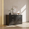 Black Particle Board With Triamcinol, Six Drawer Cabinet - Noventis Home