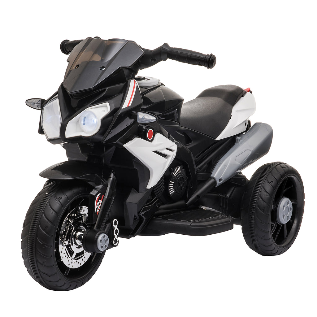 Elektrische Kinder Motorfiets, 3 Wielen, Muziek, Toeter en Verlichting, Zwart