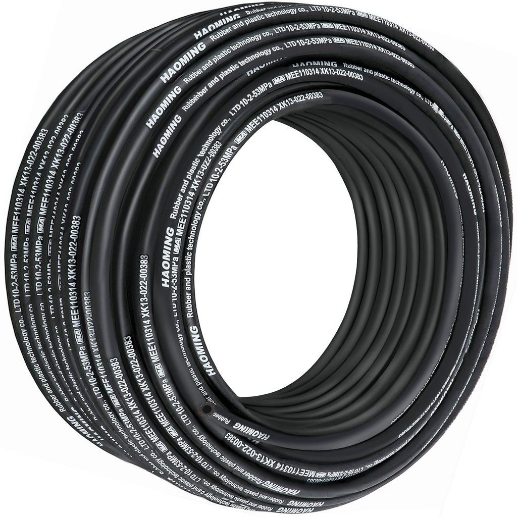 Hydraulic Hose 328 Feet Rubber Hydraulic Hoses With 2 High - Tensile Steel Wire Braid, Inner Diameter 3/8 Inch, 5000 PSI Max, Bulk Hydraulic Hose - 40 °F To 250 °F, Hydraulic Oil Flexible Hose - Noventis Home