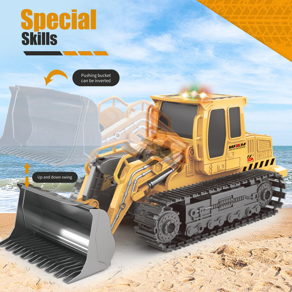 Remote - controlled Engineering Vehicle Toy Bulldozer Excavator Kids Gifts - Noventis Home