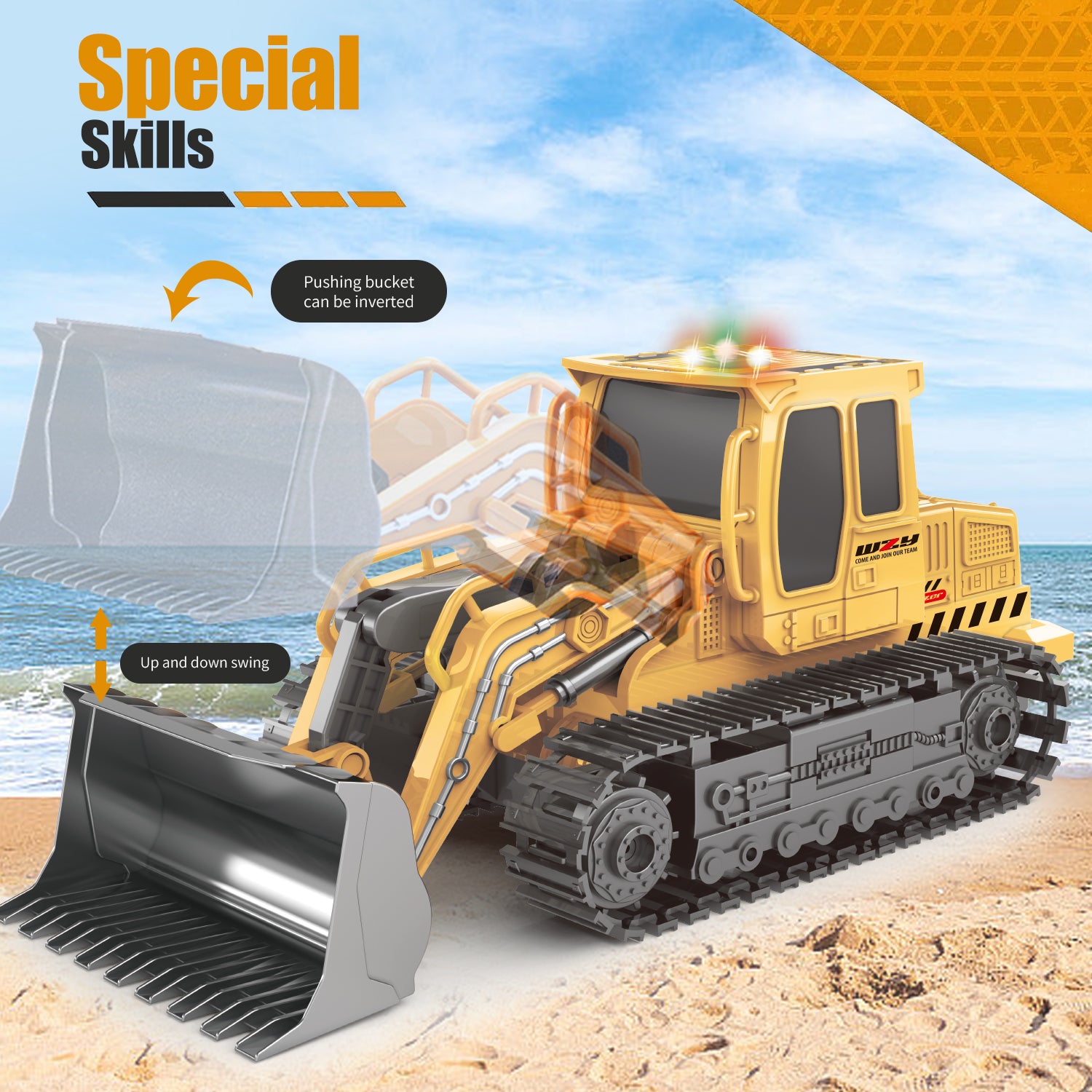 Remote - controlled Engineering Vehicle Toy Bulldozer Excavator Kids Gifts - Noventis Home