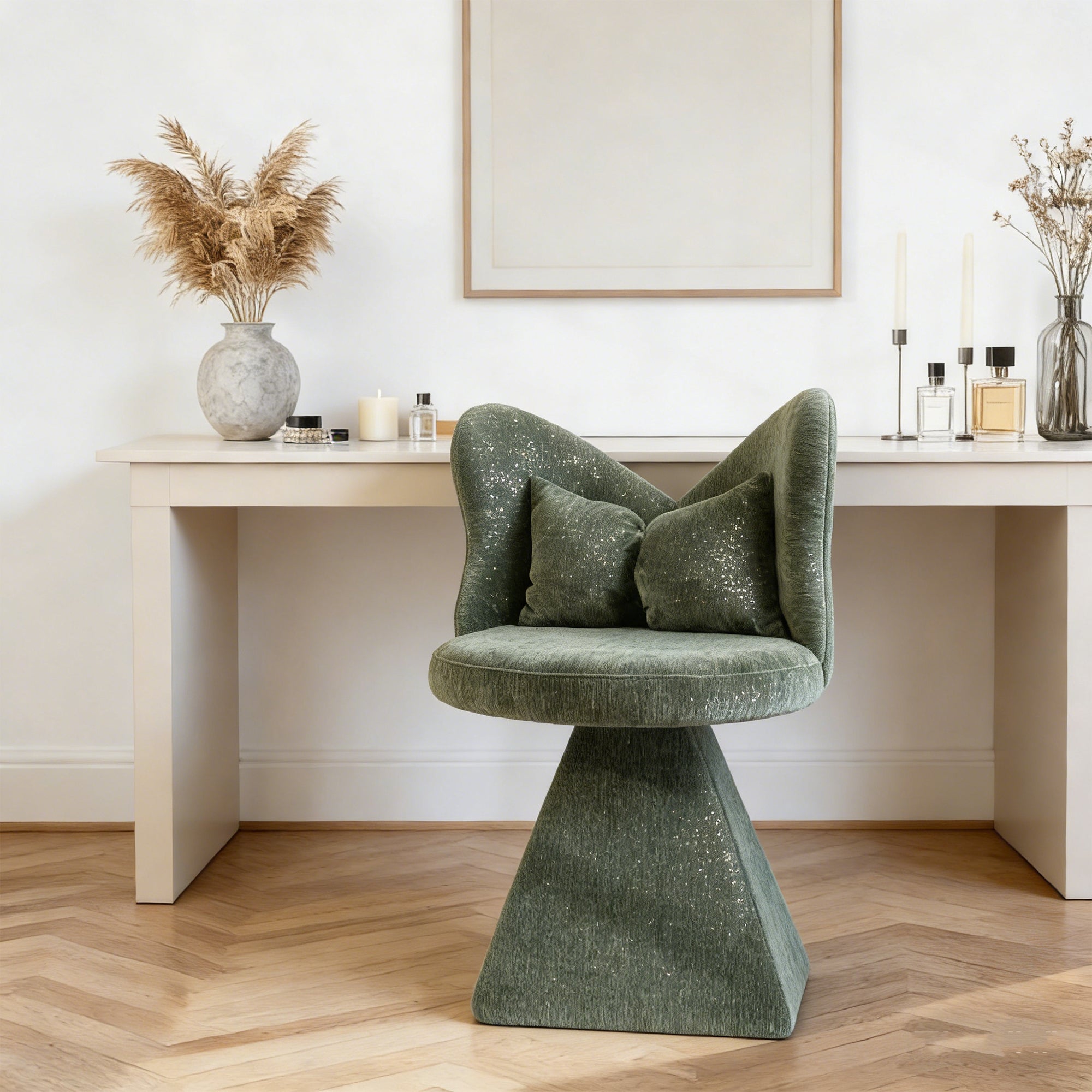 Vanity Chair With Butterfly Back,Swivel Accent Chair Dining Chairs,Makeup Stool For Bedroom Dressing Table,Suitable For Living Room,Dining Room,Study,Recreational Areas Green - Noventis Home