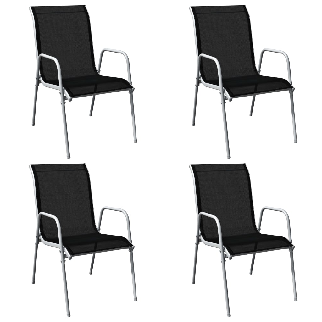 5 - piece garden dining set, steel, black - Noventis Home