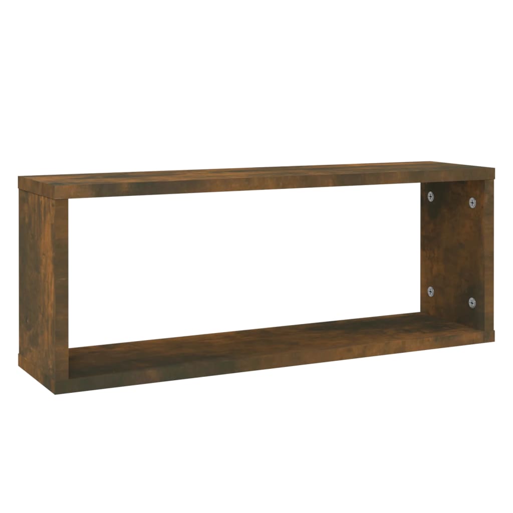 Cube Shelves 6 pcs. Smoked Oak 60x Wood - based material - Noventis Home