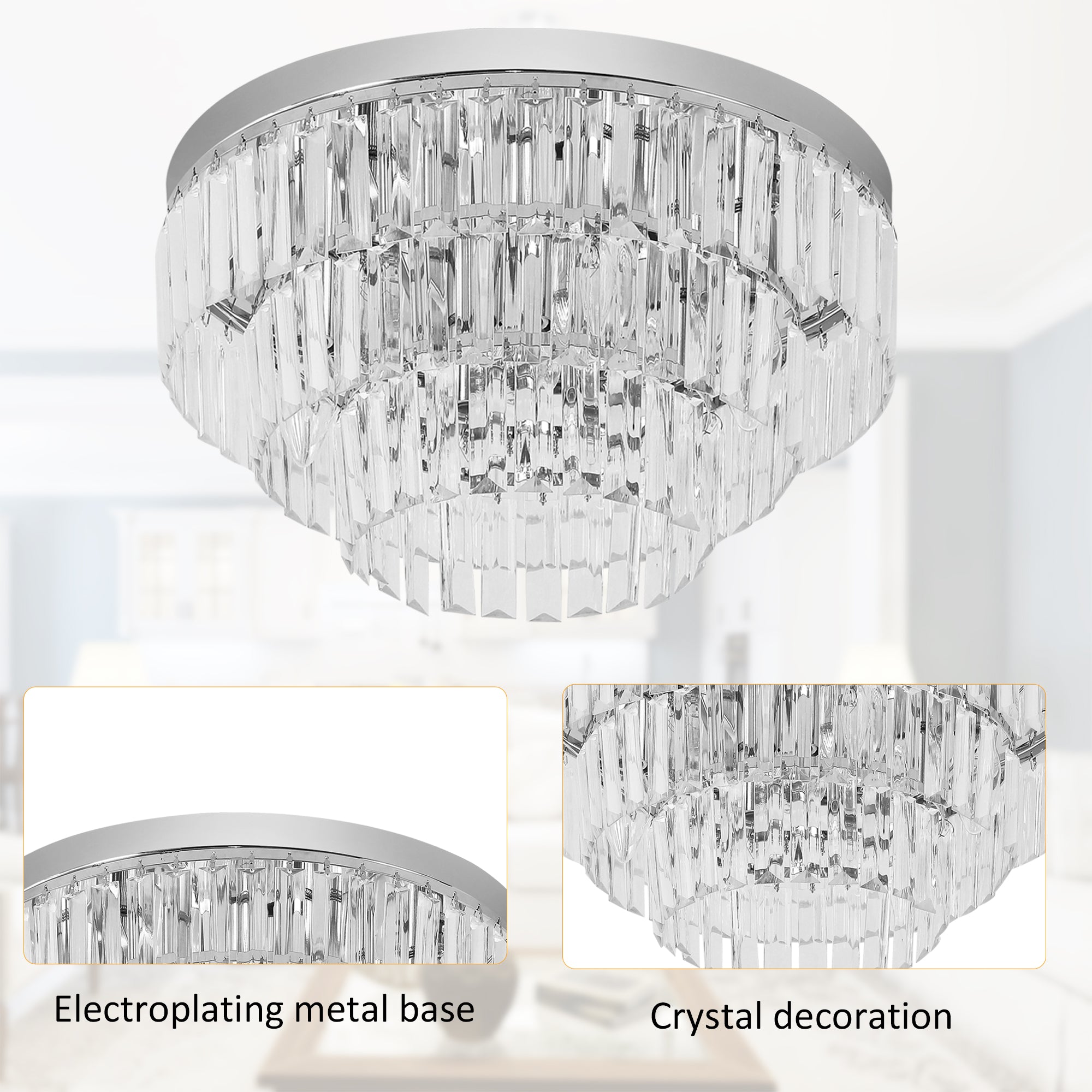 122 Crystallite Ceiling Chandelier - Noventis Home