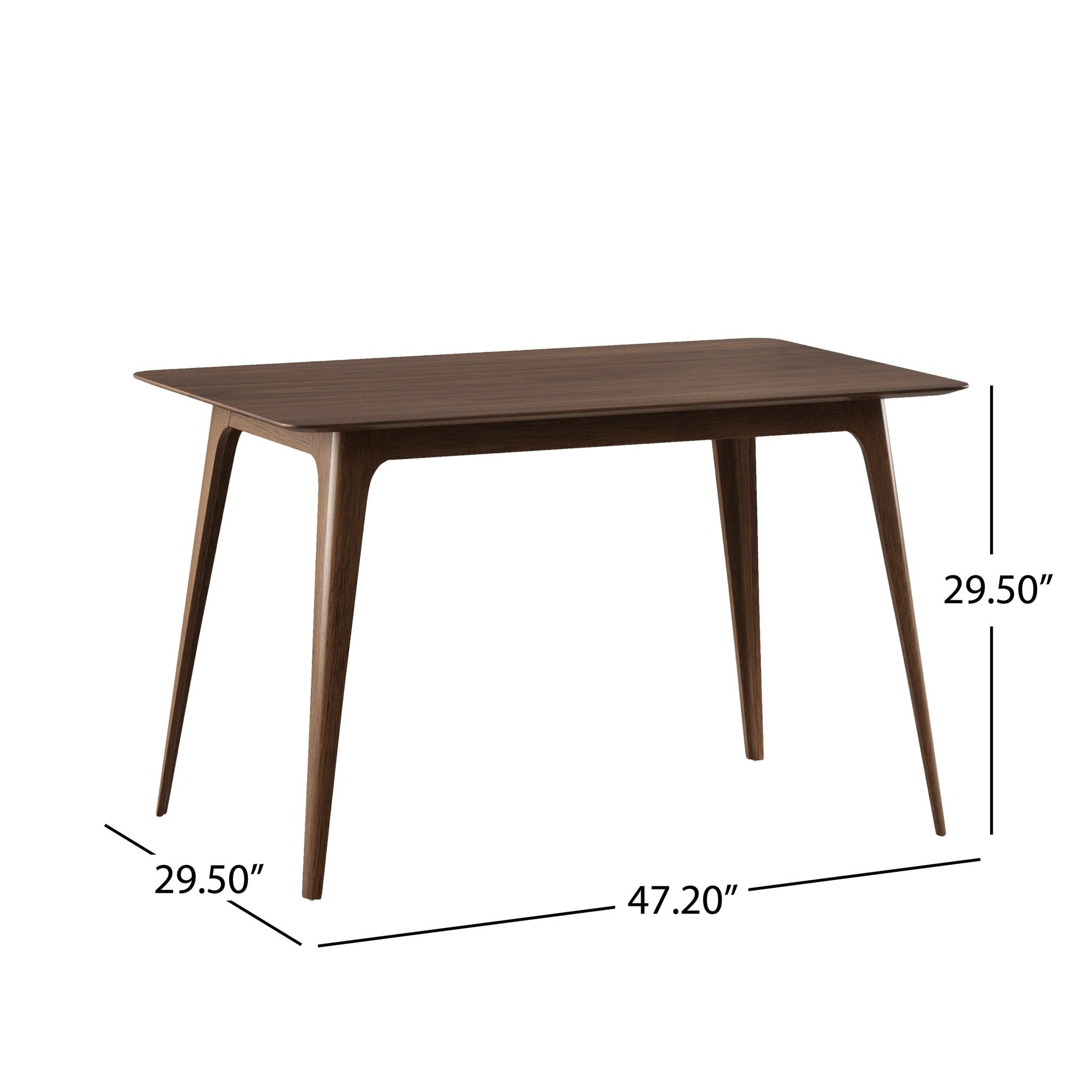 5 - Piece Dining Table Set, 1 Table 4 Chairs, Rubberwood Frame, Ergonomic Backrest, Soft Cushioned Chairs, Walnut - Charcoal - Noventis Home