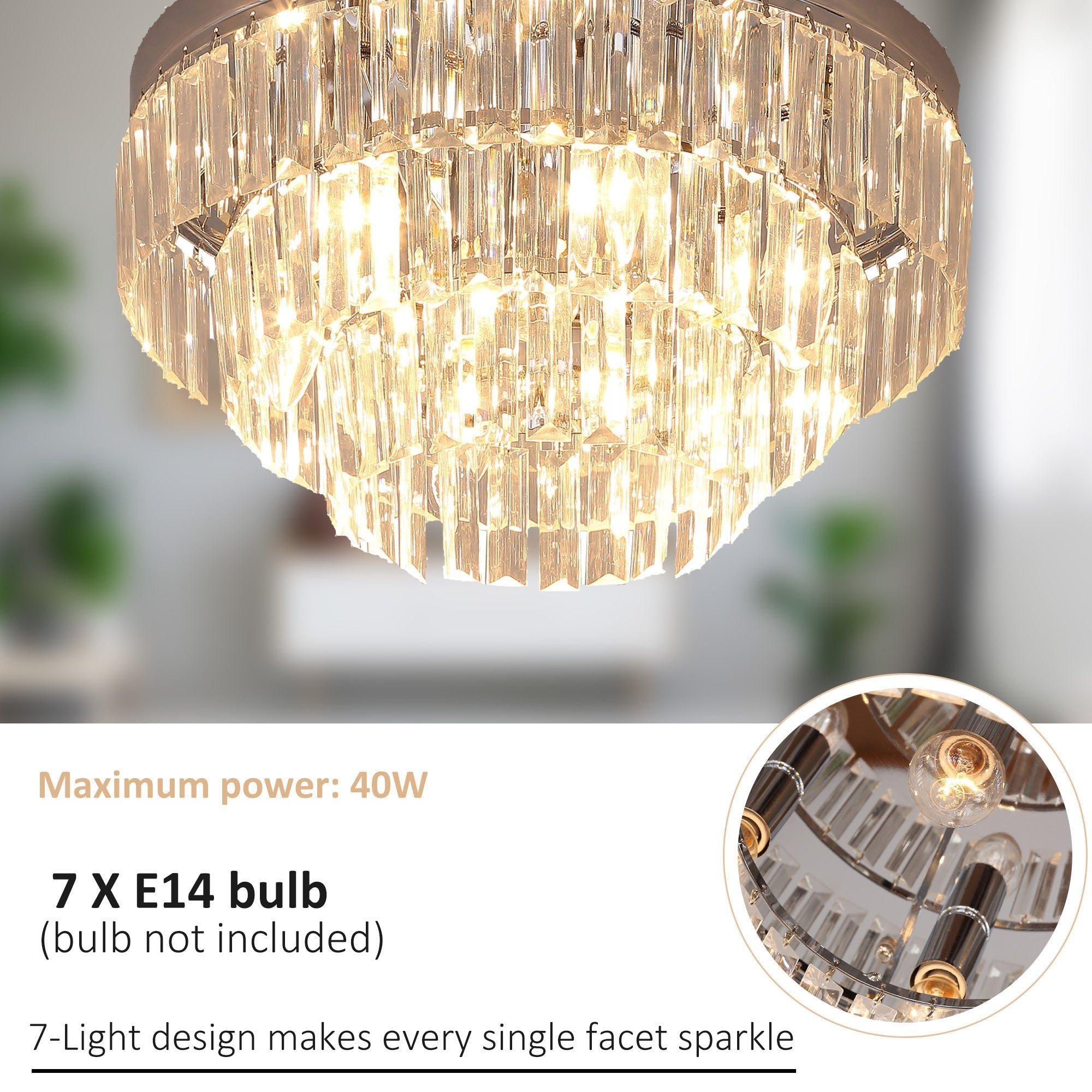 122 Crystallite Ceiling Chandelier - Noventis Home