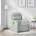 Massagestoel met Ligfunctie, Lichtgrijs Fluweel, 6 - punts Vibromassage, Max. 135° Kanteling - Noventis Home