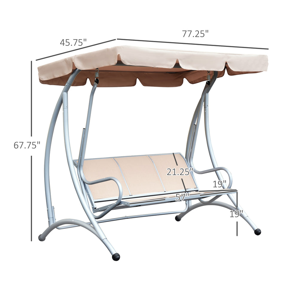 Tuinschommelbank met Standaard en Verstelbaar Zonnescherm voor Terras en Tuin - Noventis Home