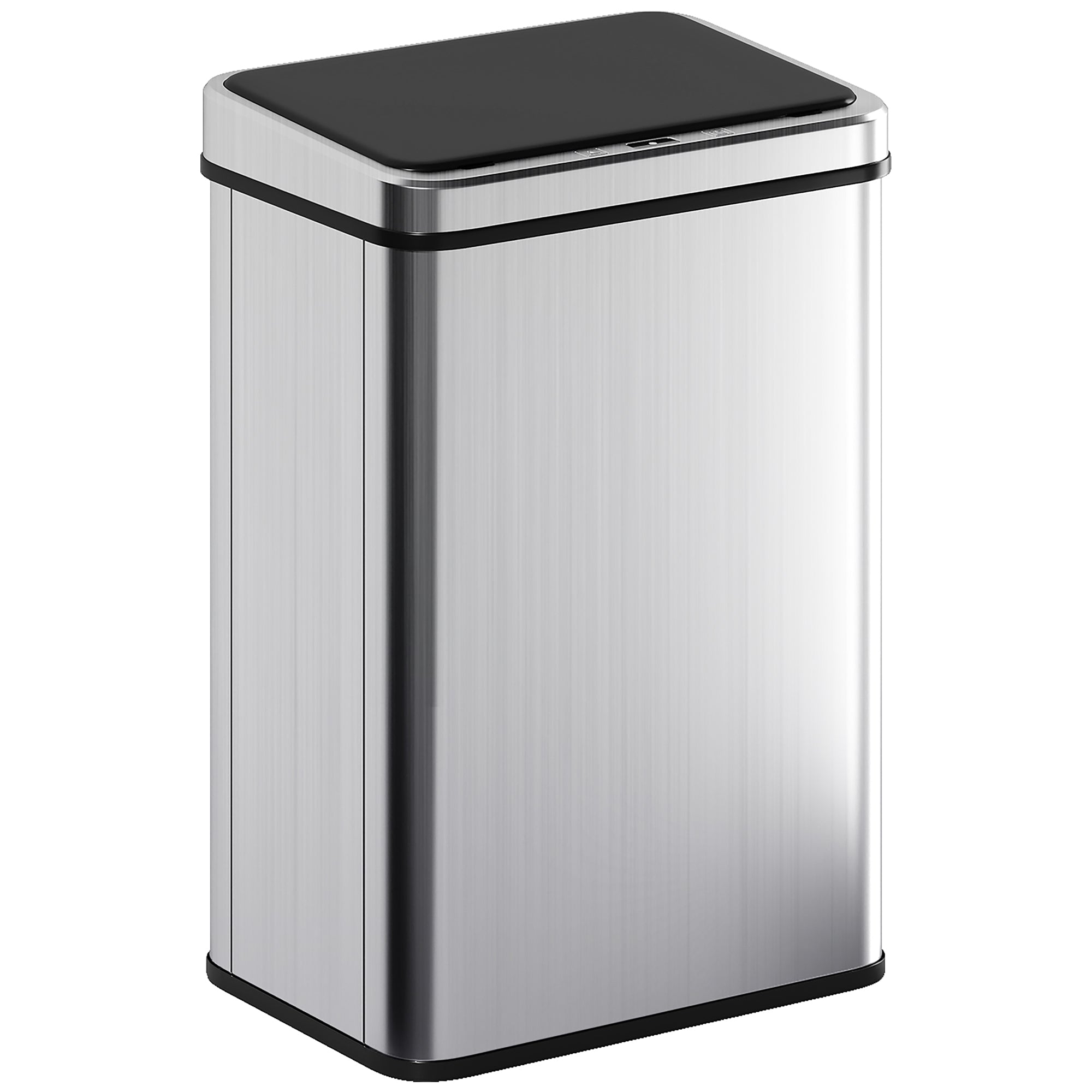 40L Sensor Prullenbak met Soft - Close Deksel, Automatische Bewegingssensor, Vingerafdrukbestendig RVS, Zilver - Noventis Home
