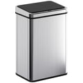 40L Sensor Prullenbak met Soft - Close Deksel, Automatische Bewegingssensor, Vingerafdrukbestendig RVS, Zilver - Noventis Home