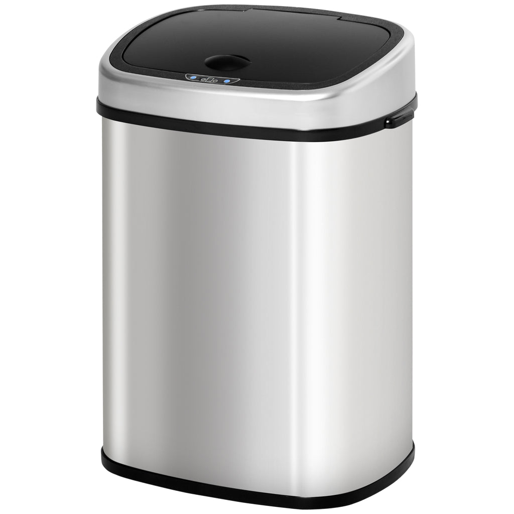 Stainless Steel Kitchen Sensor Dustbin Automatic Touchless Rubbish Garbage Waste Bin 48L Silver - Noventis Home