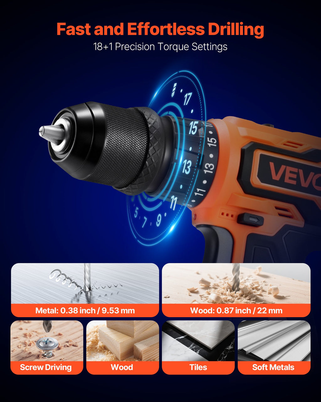 Cordless Drill Driver, 5 - In - 1, Metal Chuck, Dual - Speed Variable, Drill Driver Kit With 2 Lithium Batteries And Charger, Tool Box, For Wood And Metal Drilling, Screw Tightening Or Loosening - Noventis Home