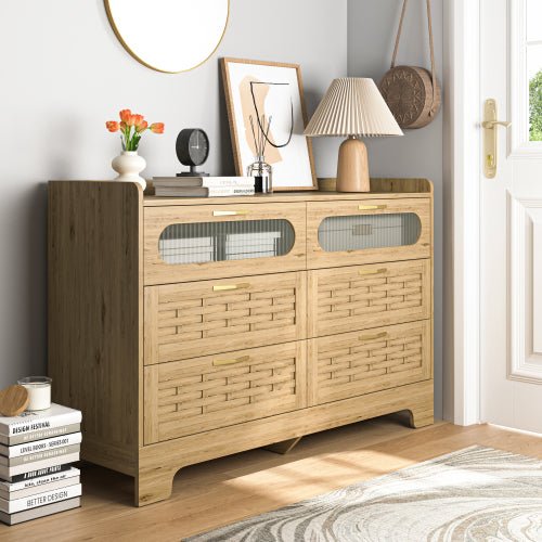Wooden 6 - drawer Bedroom Vanity - Noventis Home