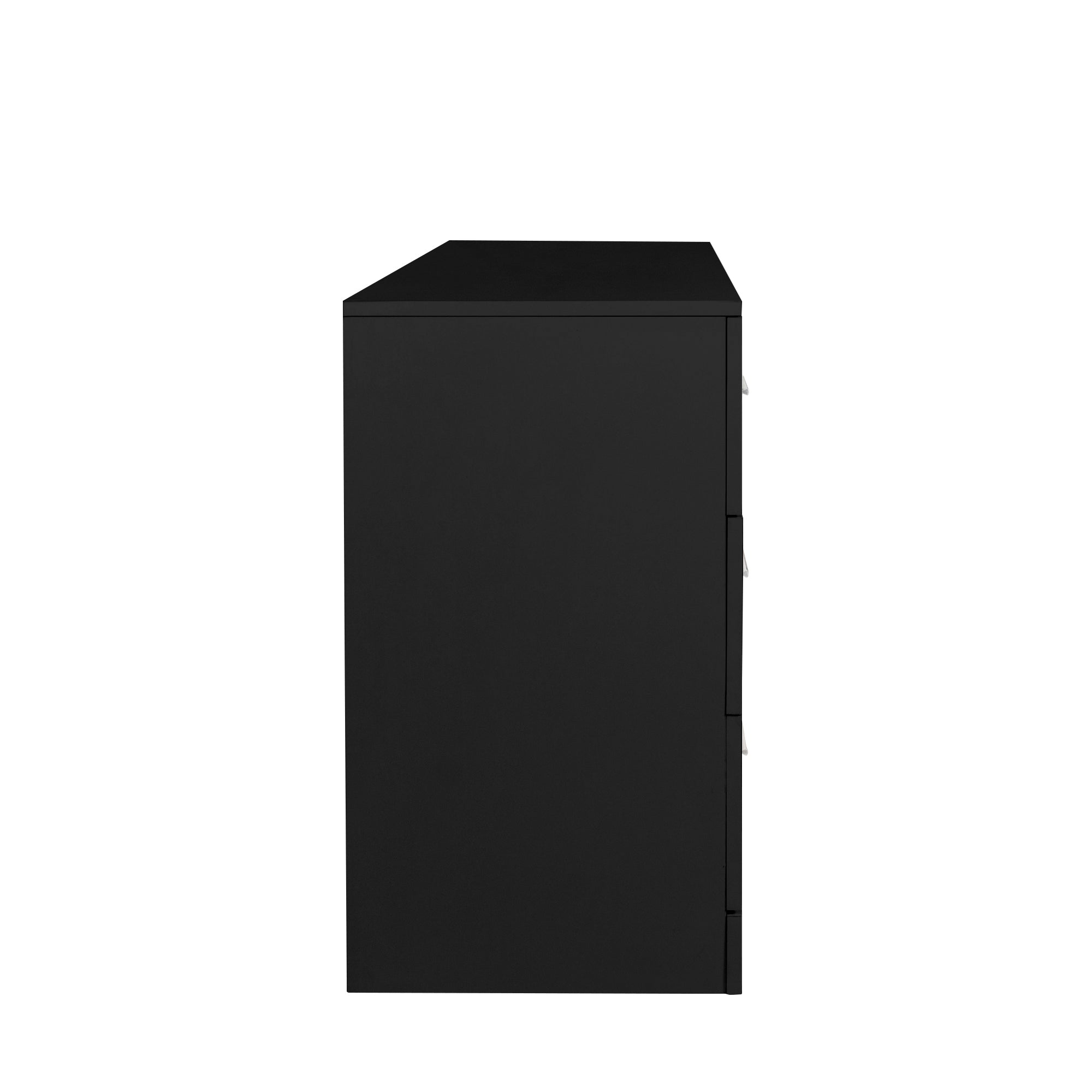 Black Particle Board With Triamcinol, Six Drawer Cabinet - Noventis Home