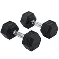 2x10kg Hex Dumbbells Set Rubber Dumbbells Weight Lifting Equipment Fitness Home Gym - Noventis Home