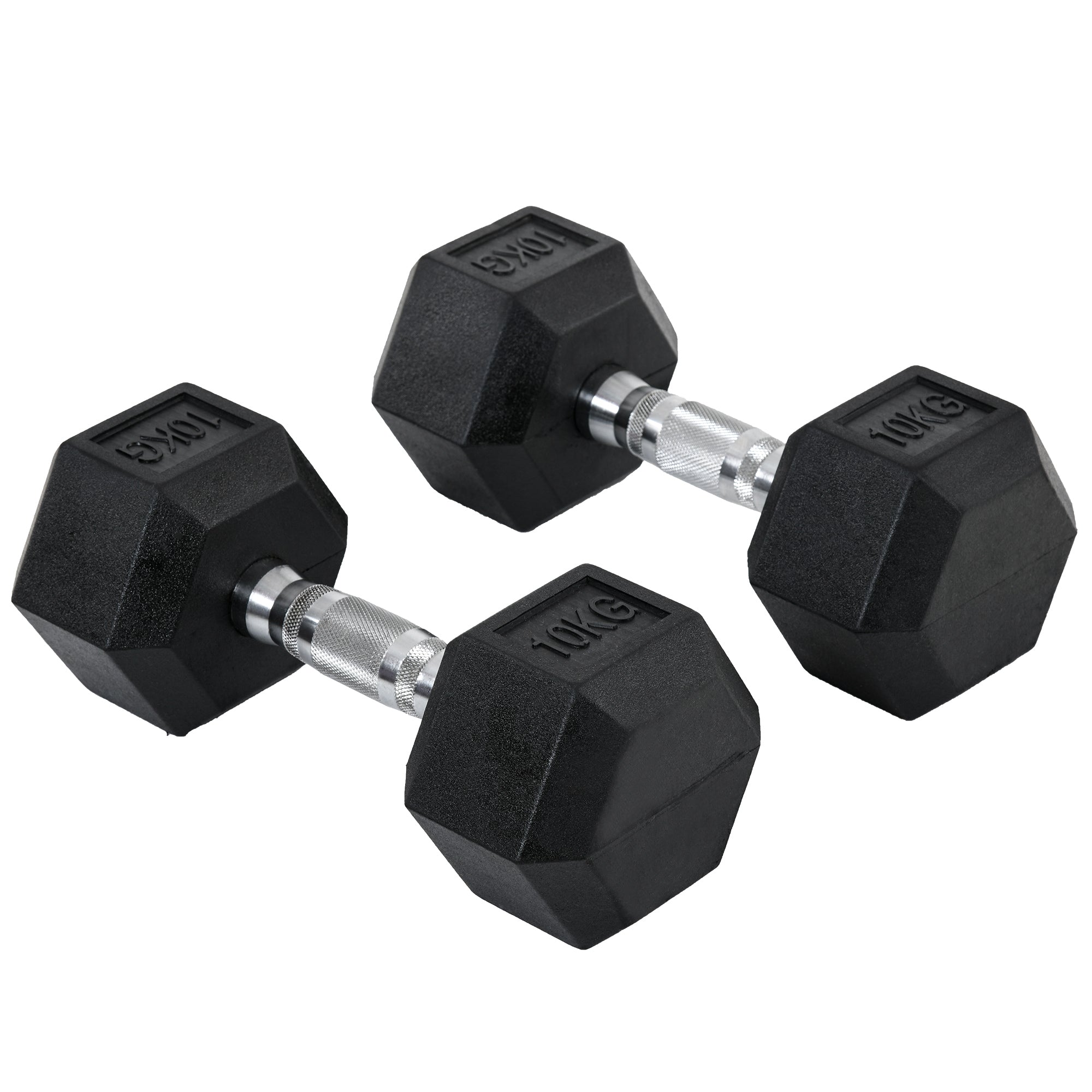 2x10kg Hex Dumbbells Set Rubber Dumbbells Weight Lifting Equipment Fitness Home Gym - Noventis Home