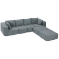 Modular Sectional Sofa, Boneless U - Shape Sectional Couch with 2 Ottomans, Dark Gray - Noventis Home