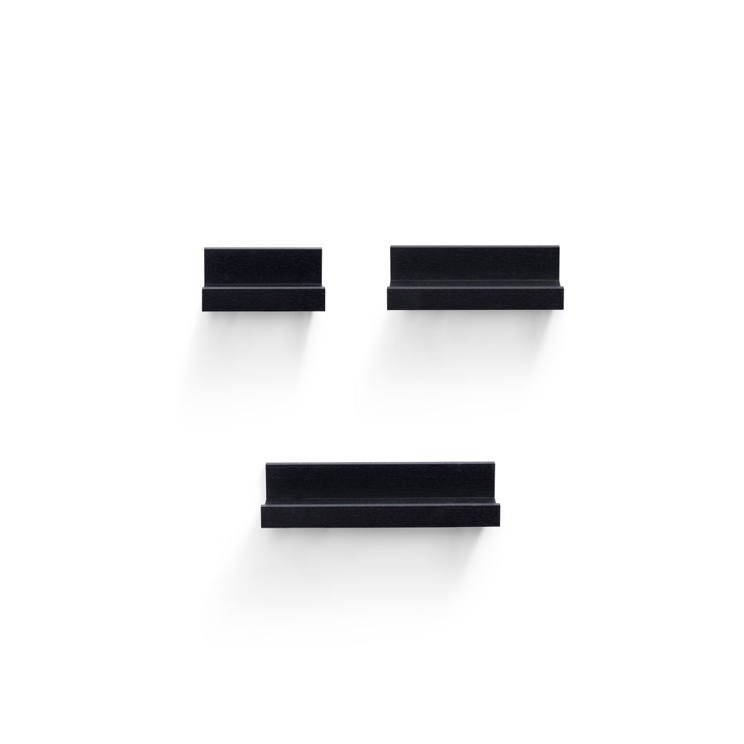 Floating Shelves 18.11 Wall Mounted Wood Shelves For Bathroom, Bedroom, Living Room, Kitchen, Hanging Shelf For Books Storage Decor With Invisible Brackets, Black - Noventis Home
