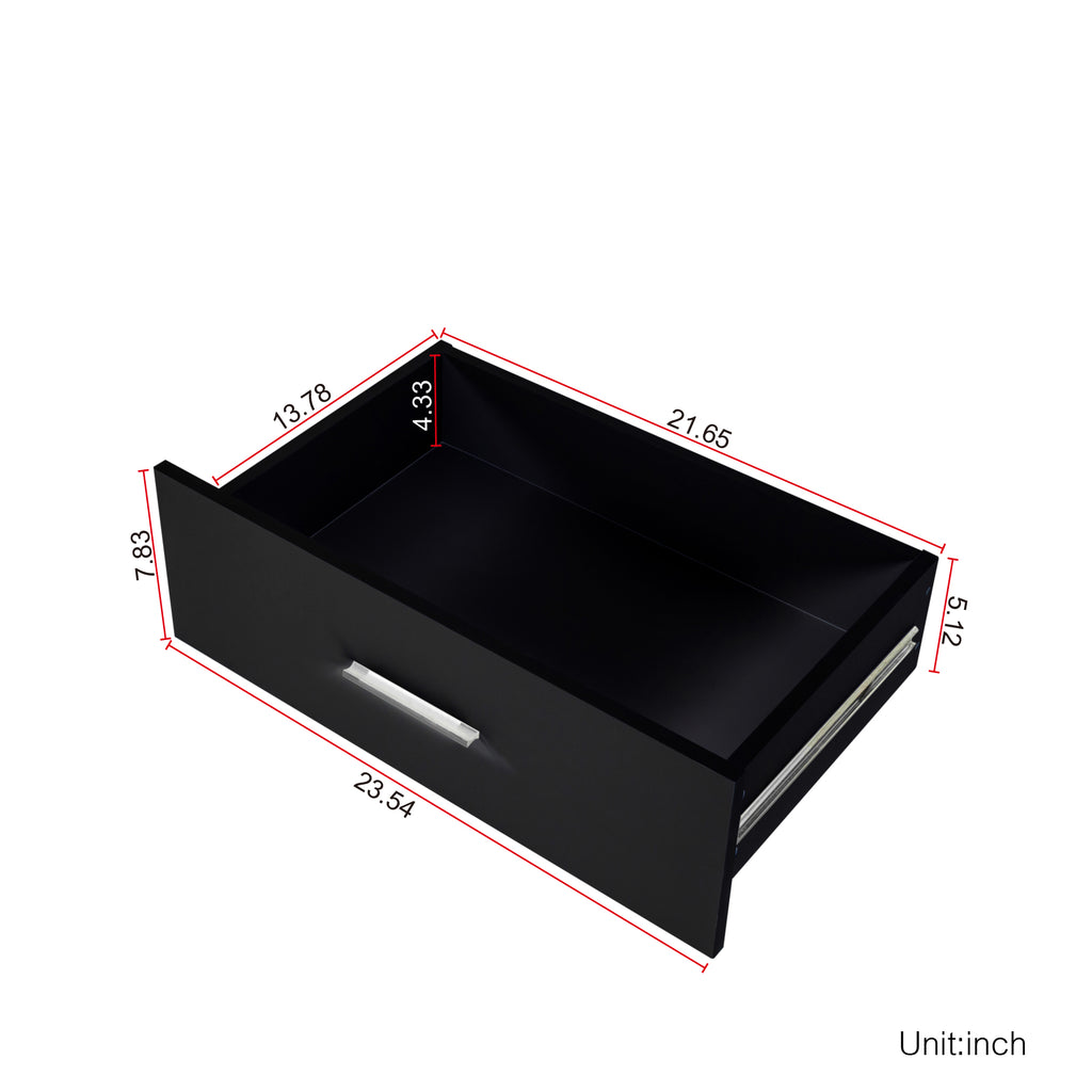 Black Particle Board With Triamcinol, Six Drawer Cabinet - Noventis Home