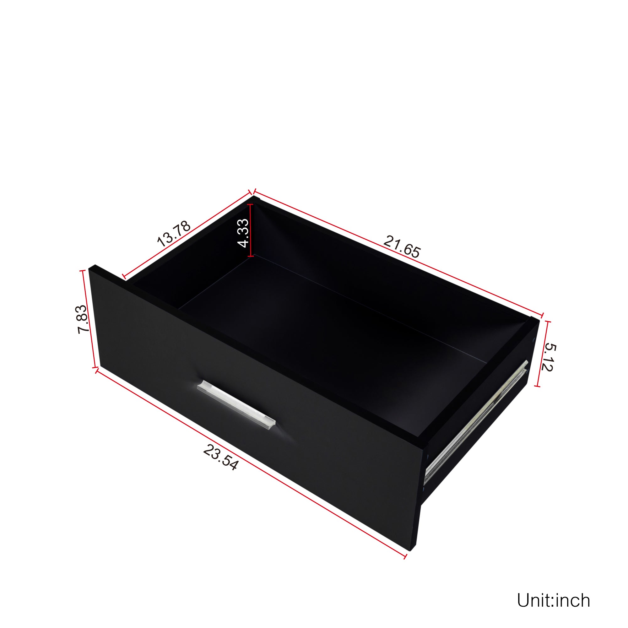 Black Particle Board With Triamcinol, Six Drawer Cabinet - Noventis Home