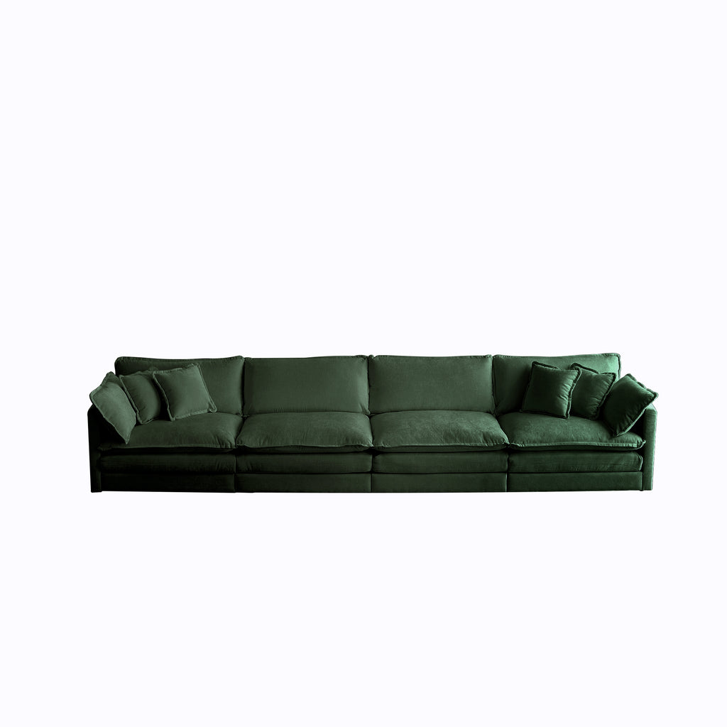 Free Combination Modular Sofa Free,4 Seater Sofa Comfy Chenille Fabric,Sectional Sofa Couch,Green Chenille - Noventis Home