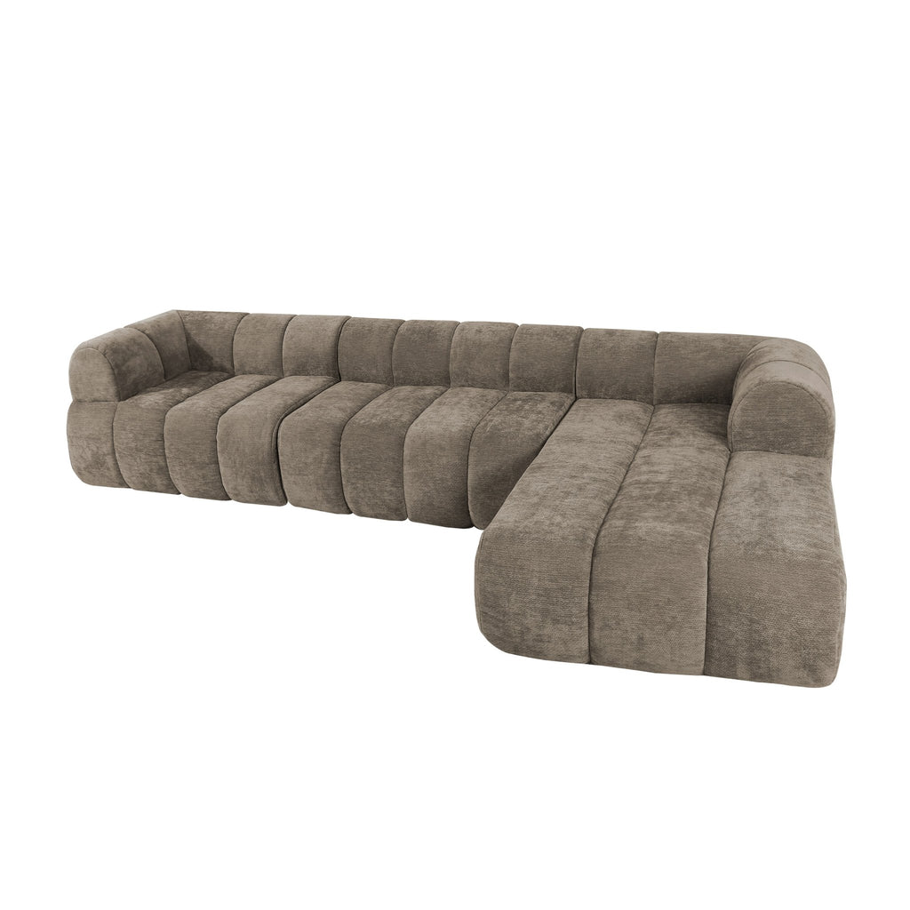 122" Moderne L - Vormige Hoekbank met Hoge - Dichtheid Schuim en Chaise Lounge, 2 - Delig, Volledig Gemonteerd Rechts, Perfect voor Woonkamer - Noventis Home