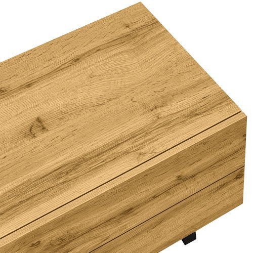 Colorblock TV - meubel, Contrasterend Kleurdesign, 3 Deuren en 2 Vakken, U - vormige Metalen Poten, Retro Houtnerf, 170 cm - Noventis Home